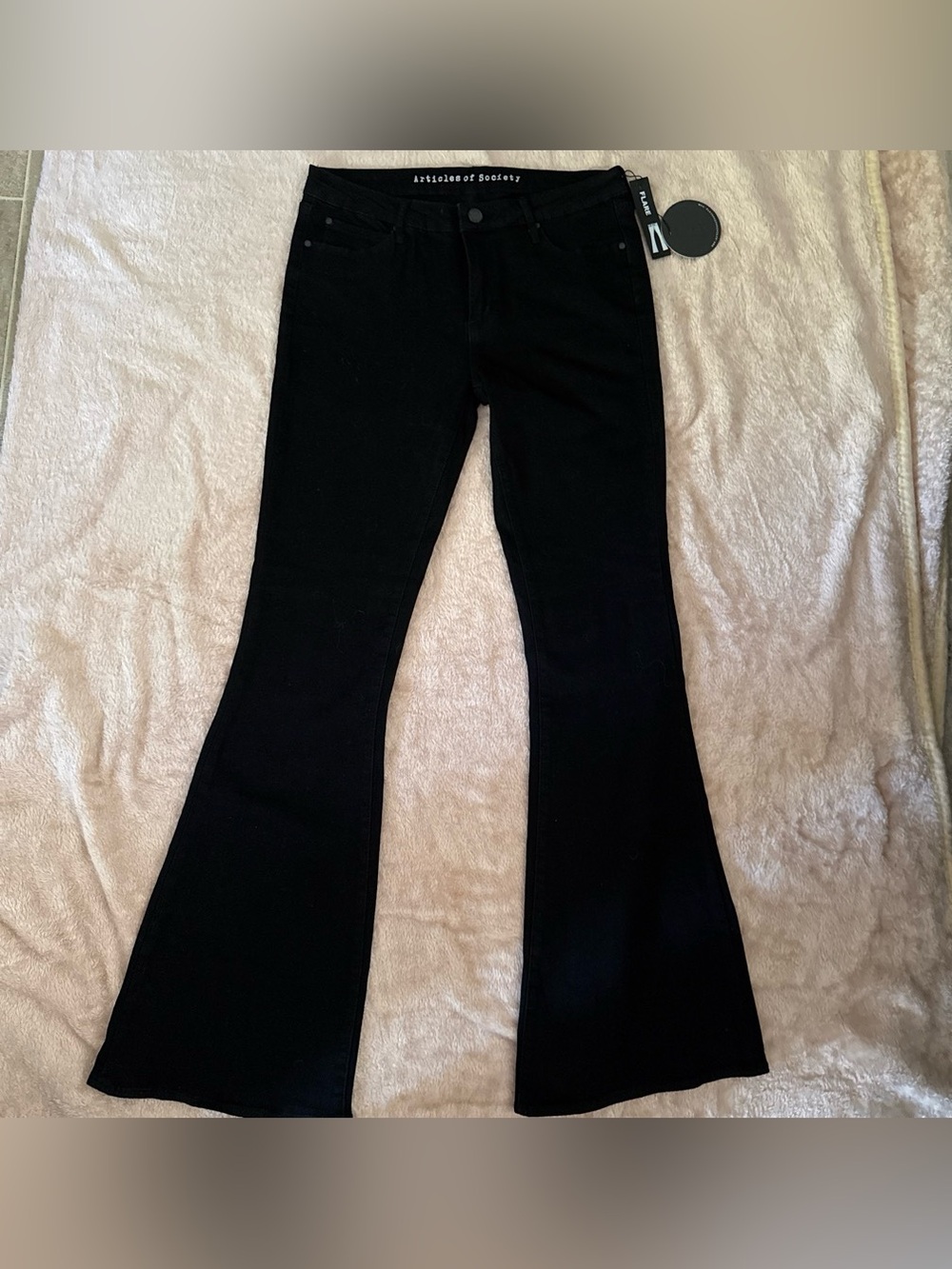 Society Black Flared Wide-Leg Jeans